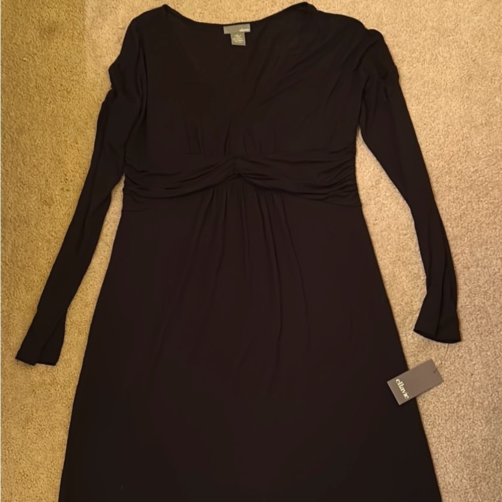 NWT ELLAVIE RAYON BLACK DRESS LARGE